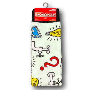 3/$20 Monopoly Board Game Funny Novelty Crew Socks - NWT